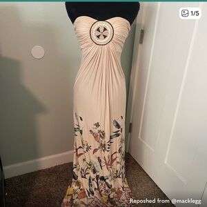 Sky Women's Floral Maxi Dress - Cream and Multicolor